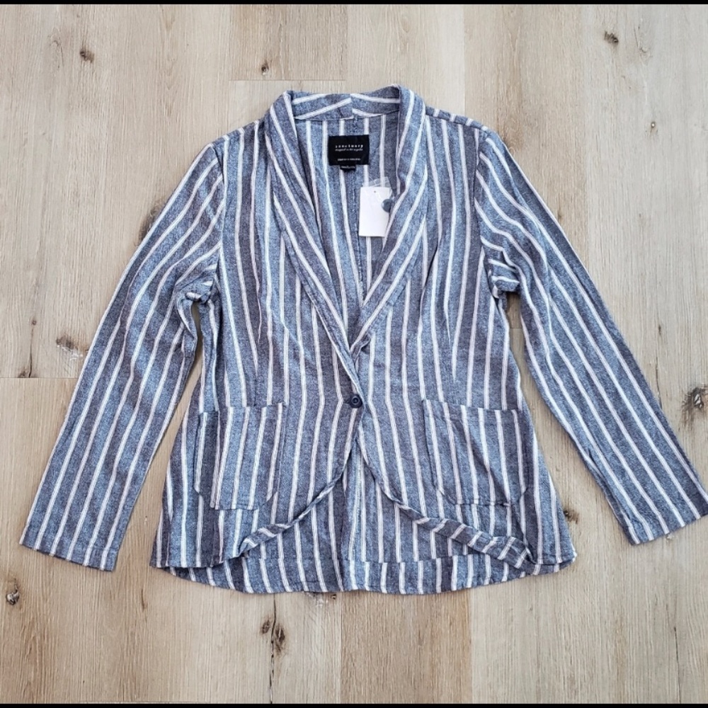 Sanctuary linen button blazer